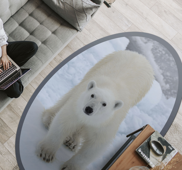Polar bear image animal vinyl rug - TenStickers