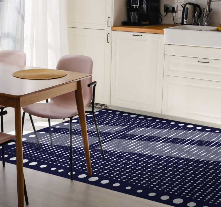 Polka Dot Elegance striped vinyl rug - TenStickers
