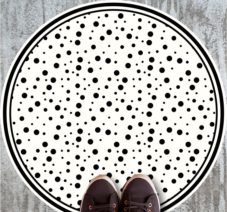 Black polka dots minimal vinyl rug - TenStickers