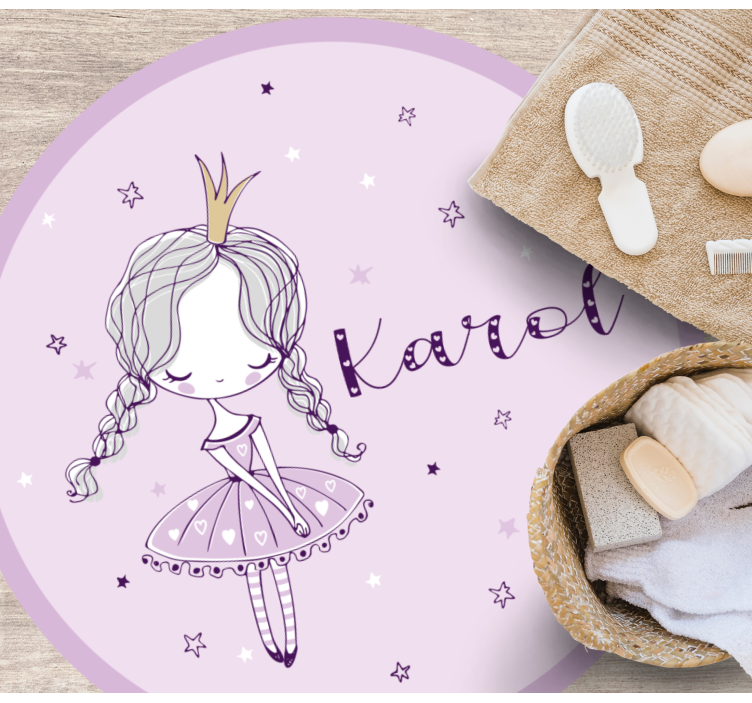 Princess with two braids  personalised mat - TenStickers