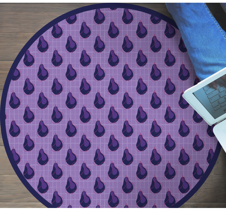 Purple Droplet Pattern kitchen vinyl rug - TenStickers