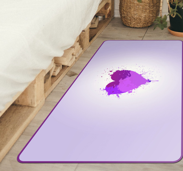 Purple heart splash teen vinyl rug - TenStickers