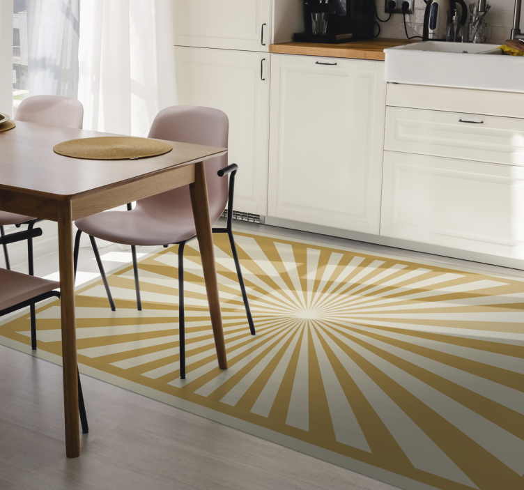 Radiant Burst Pattern geometric vinyl rug - TenStickers