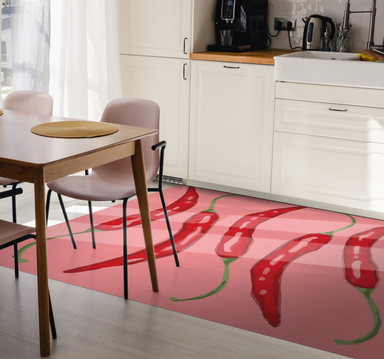 Red Chili Peppers kitchen vinyl rug - TenStickers
