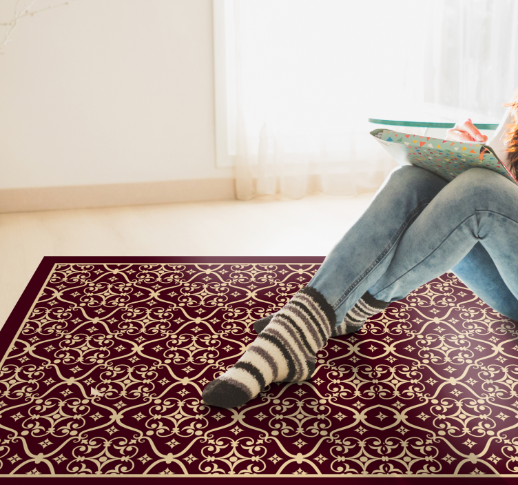Sophisticated Retro Style vintage vinyl rug - TenStickers