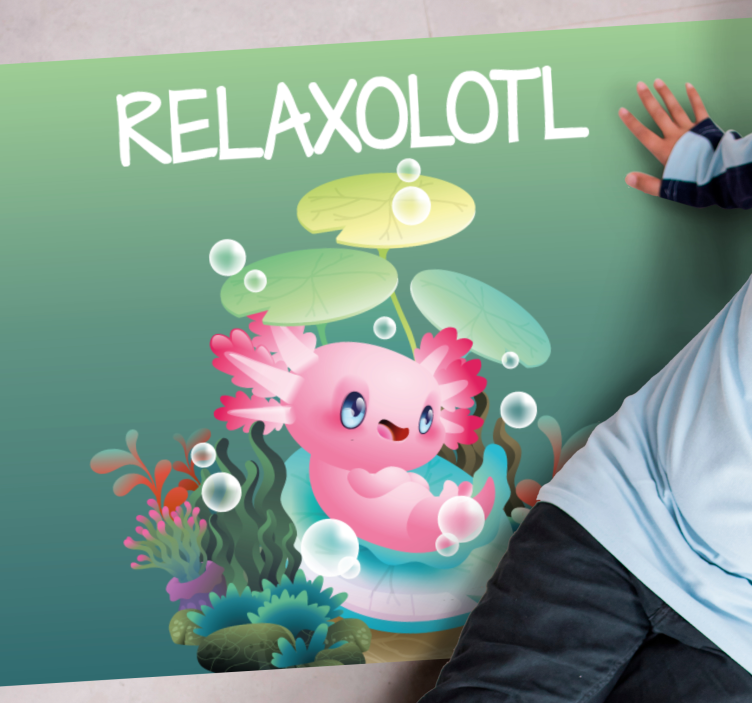 RELAXOLOTL POND kids vinyl rug - TenStickers