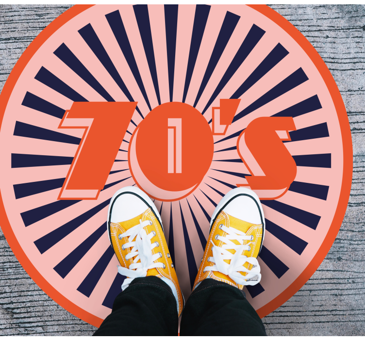 Retro 70's Flair vintage vinyl rug - TenStickers