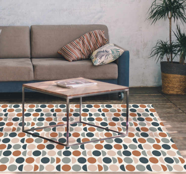 Retro Dots Pattern geometric vinyl rug - TenStickers
