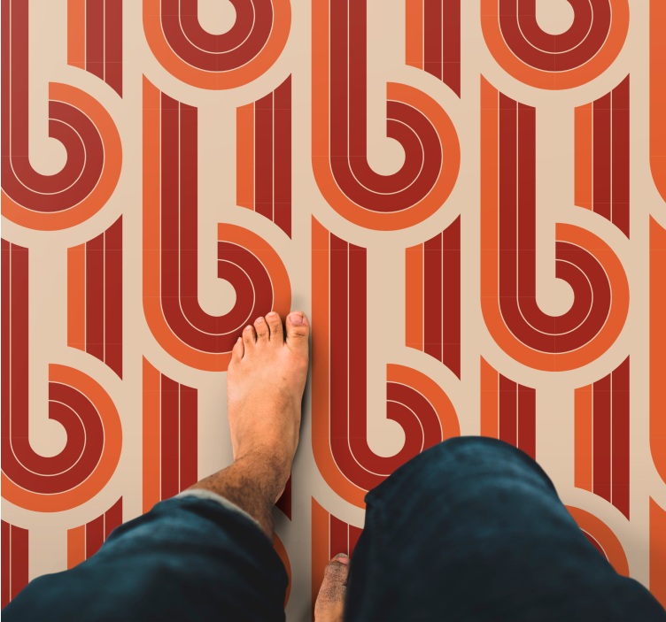 Retro Geometric Pattern geometric rug - TenStickers