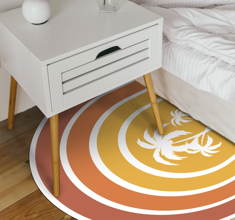Retro Sunset and Palms vintage rug - TenStickers