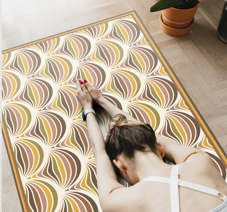 Retro Swirl Pattern geometric vinyl rug - TenStickers