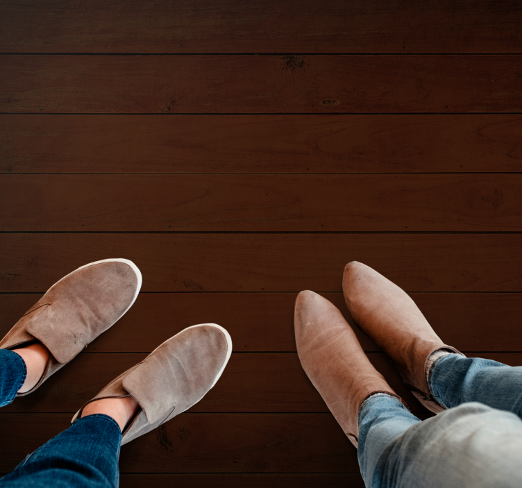 Dark brown texture wood effect vinyl rug - TenStickers