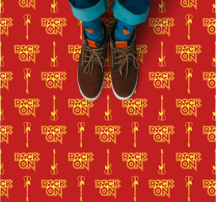 Teen vinyl rug in red rock design - TenStickers