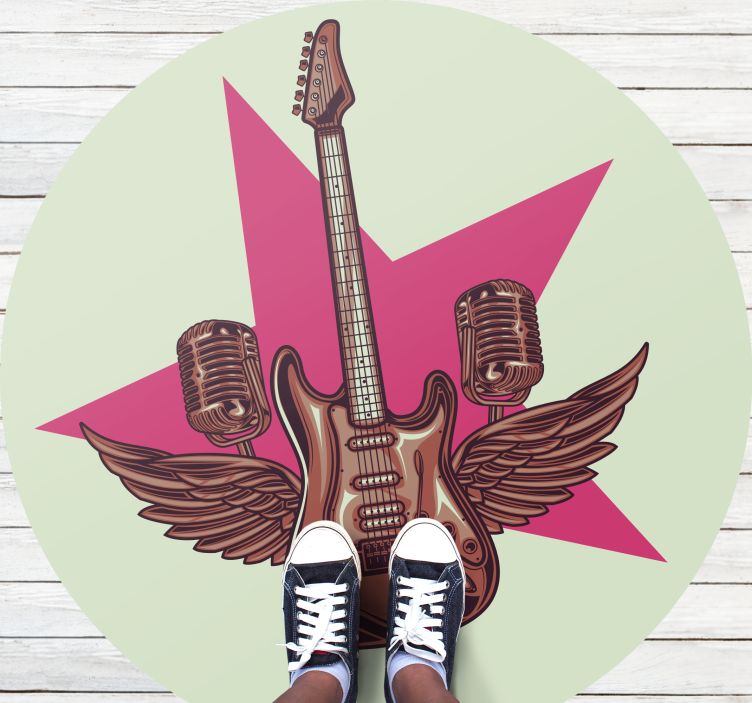 Rock star tribute teen vinyl rug - TenStickers