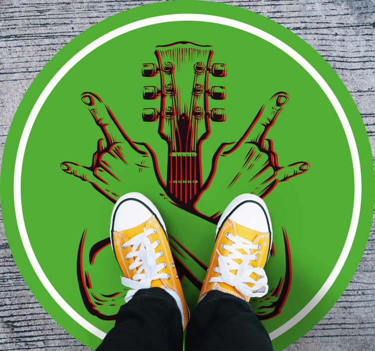 Rocking Gesture Artwork circular vinyl rug - TenStickers