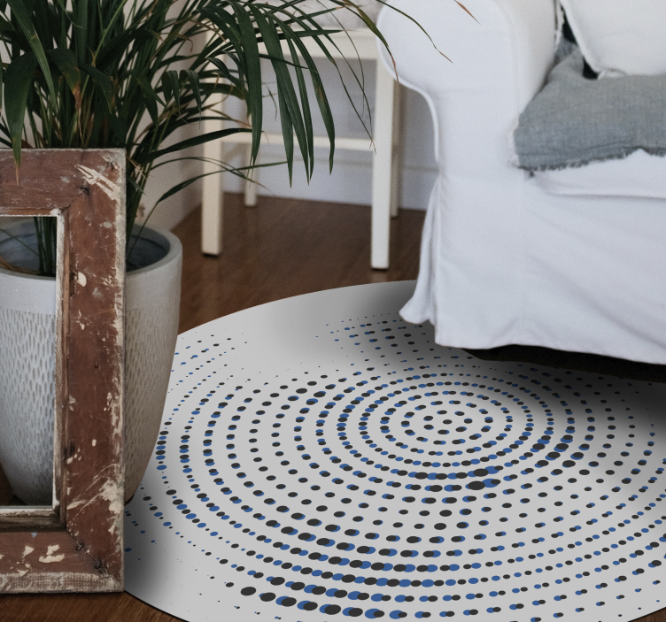 Round Spot Motif geometric vinyl rug - TenStickers