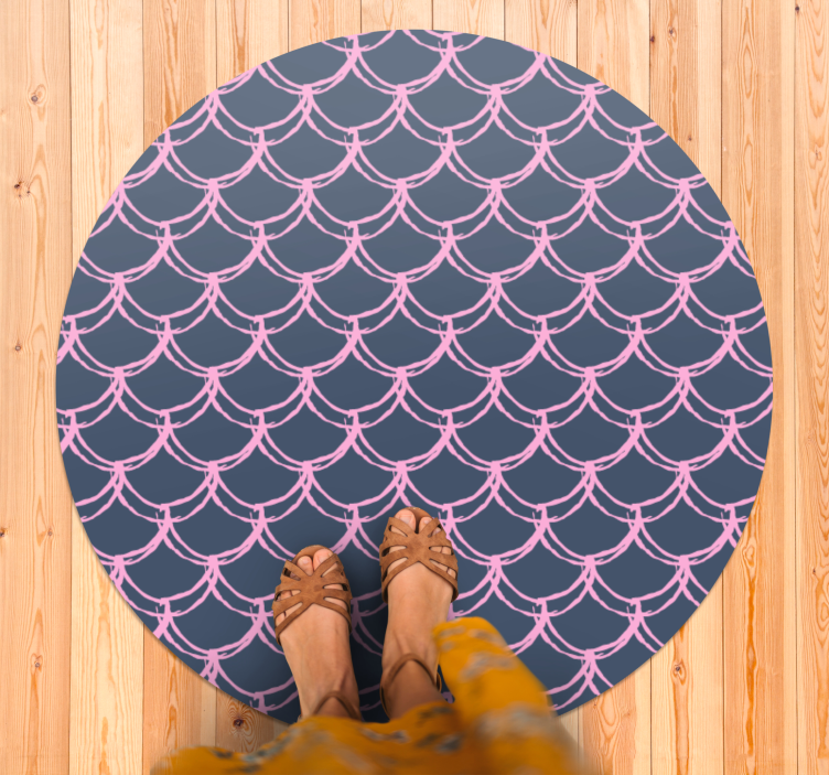 Bathroom vinyl rug with scallop shell design - TenStickers