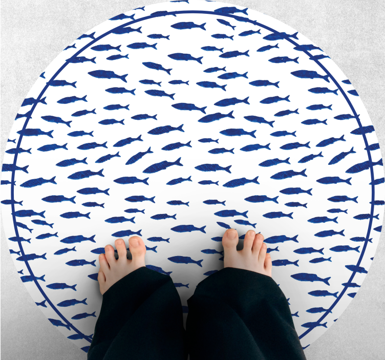 SCHOOL OF FISH animal print vinyl rug - TenStickers