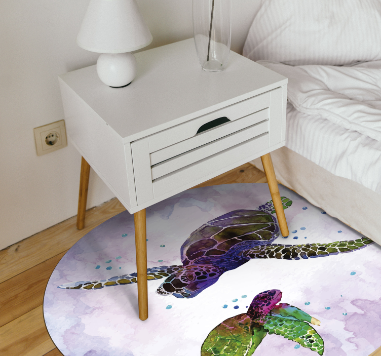 Sea Turtle Duo animal vinyl rug - TenStickers