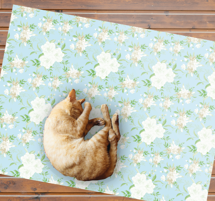 Serene Floral Elegance floral vinyl rug - TenStickers