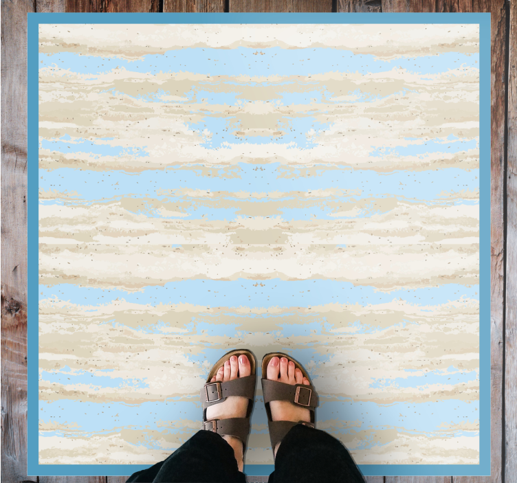 Grey and blue imitation wood effect vinyl rug - TenStickers