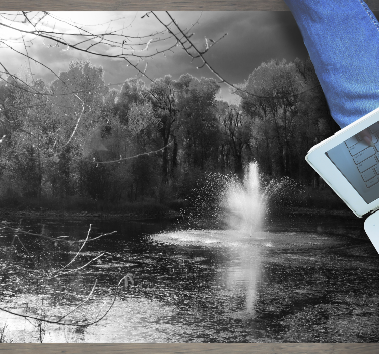 Serene Waterfall View nature vinyl rug - TenStickers