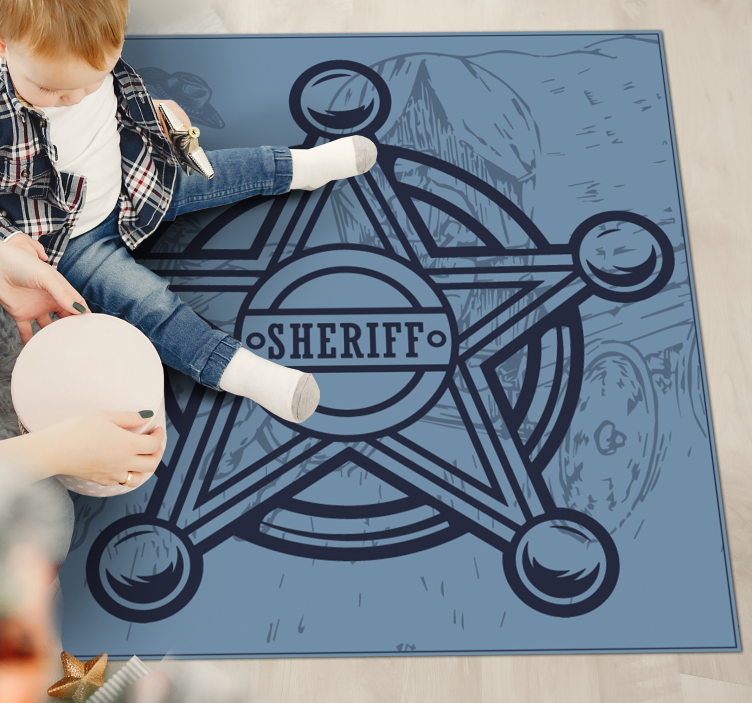 Sheriff Badge Emblem game vinyl rug - TenStickers