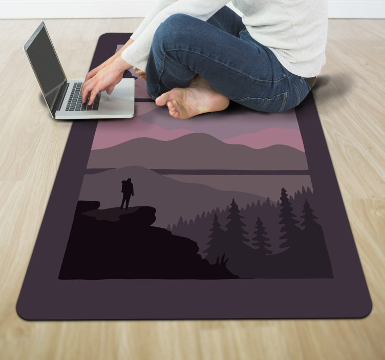 Silhouetted Wilderness nature vinyl rug - TenStickers