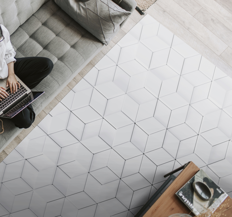 Simplistic geometric vinyl rug - TenStickers