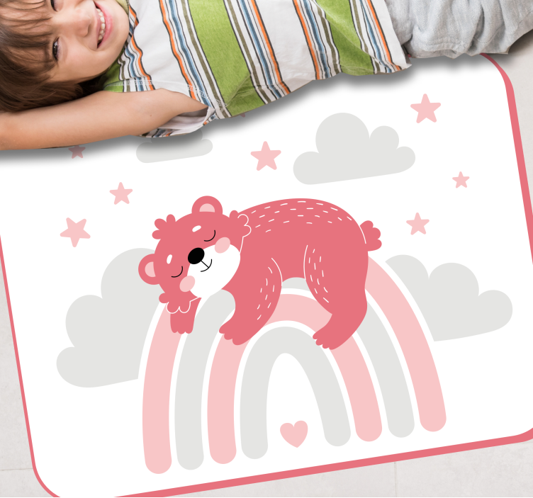 Sleepy Bear Rainbow kids rug - TenStickers