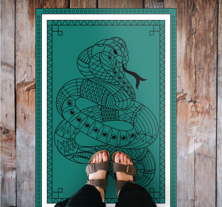 Snake illustration animal vinyl rug - TenStickers
