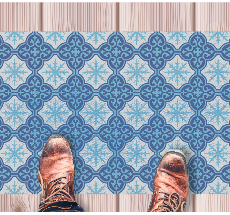 Snowflake emblem tile vinyl rug - TenStickers