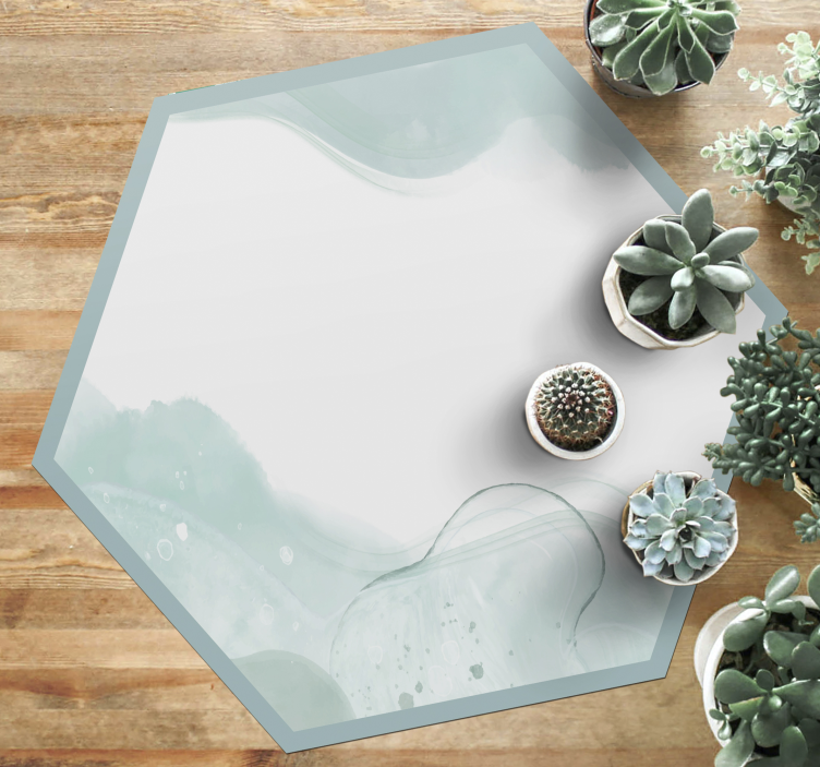 Soft Aqua Swirls minimal vinyl rug - TenStickers