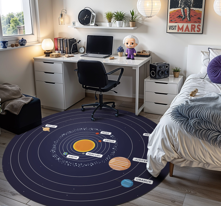 solar system bedroom vinyl rug - TenStickers