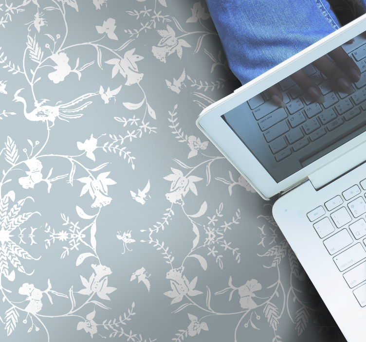 Sophisticated Botanical Motifs floral vinyl rug - TenStickers