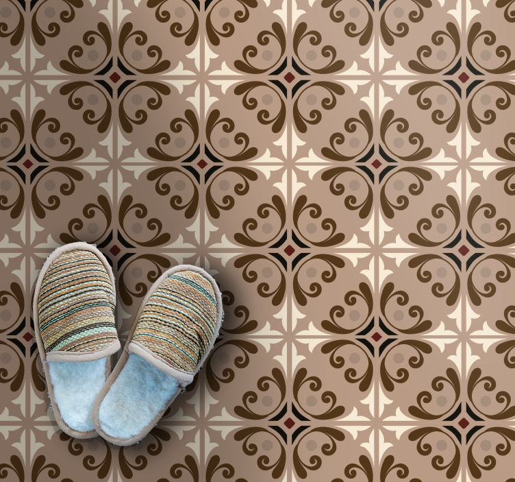 Tile vinyl rug elegant tile design - TenStickers