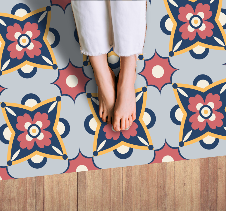 Southern colorful pattern design tile carpet - TenStickers