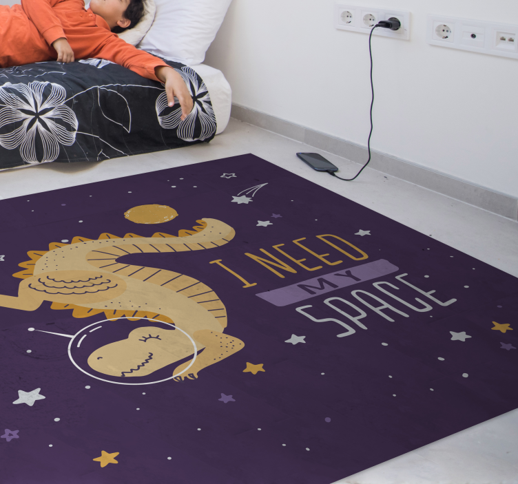 Space Dinosaur Illustration kids vinyl rug - TenStickers