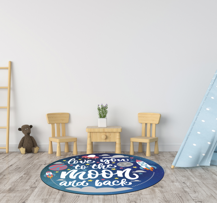 Gorgeous space kids vinyl rug with quote - TenStickers