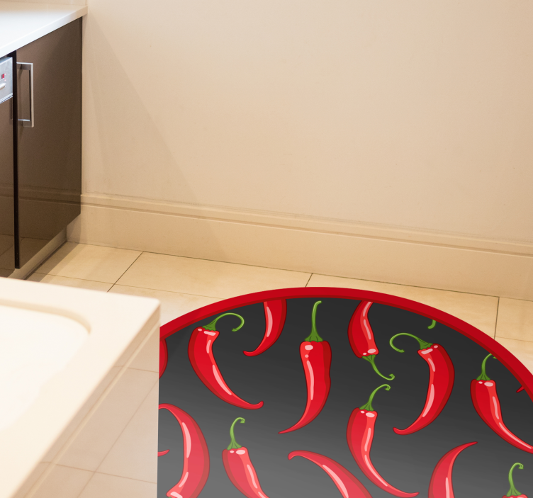 Spicy Red Peppers Scandinavian vinyl rug - TenStickers