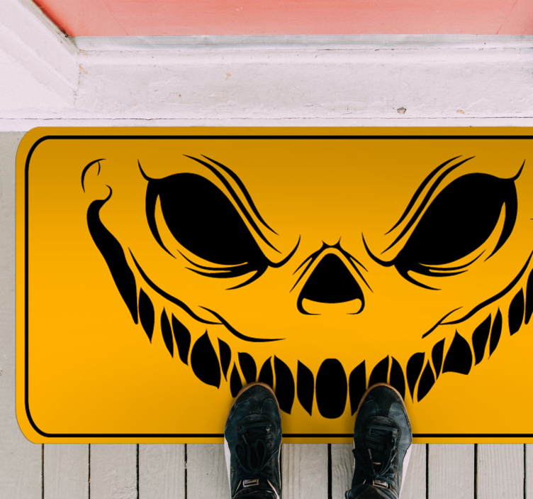 Spooky Grinning Face halloween vinyl rug - TenStickers