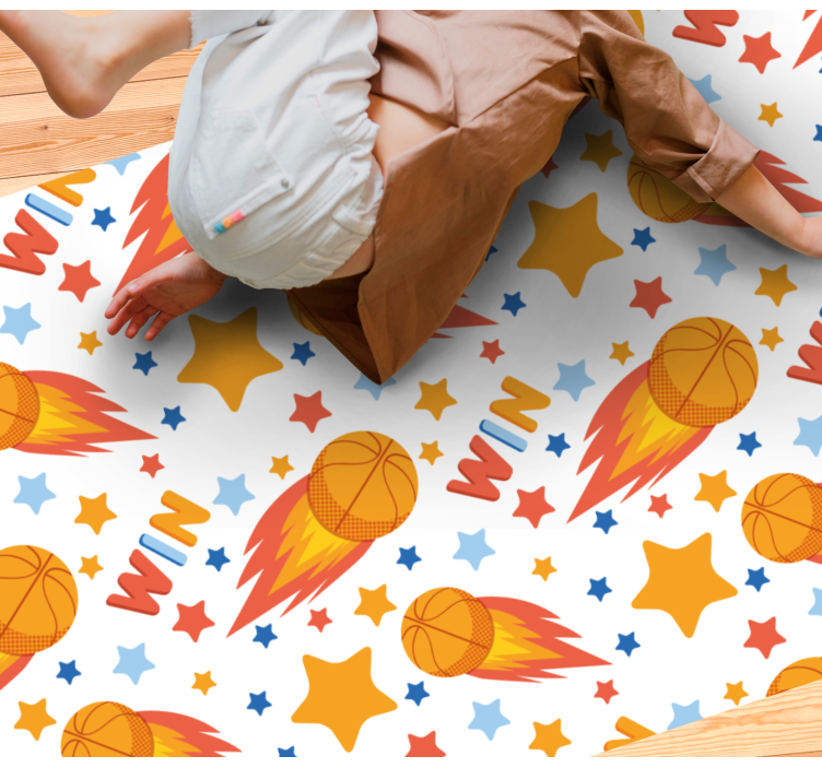 Sporty Stars Design game vinyl rug - TenStickers