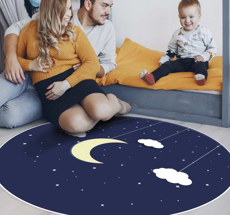 Starry Night Theme kids vinyl rug - TenStickers