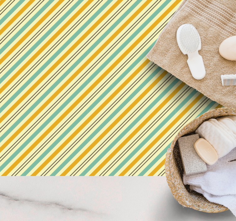 Striped vinyl rug with diagonal striped pattern - TenStickers