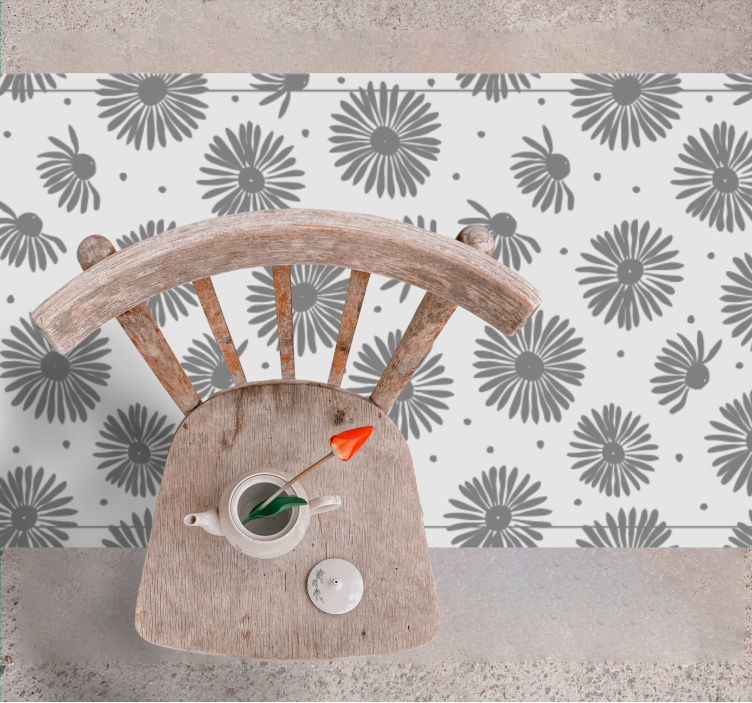 Stylish Floral Pattern nature vinyl rug - TenStickers