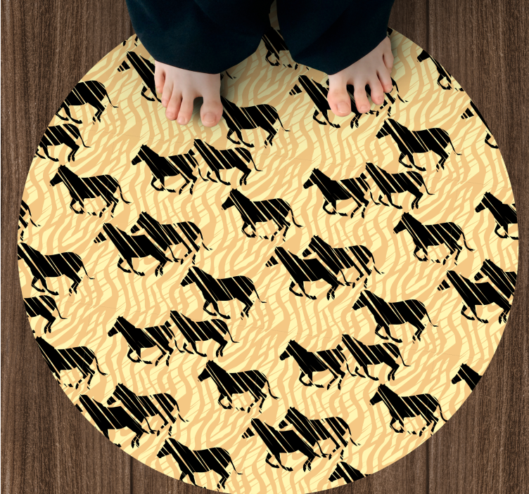 Stylish Horse Pattern animal print vinyl rug - TenStickers
