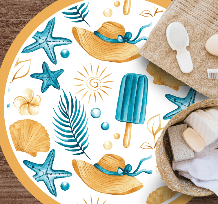 Summer Vacation Vibes nature vinyl rug - TenStickers