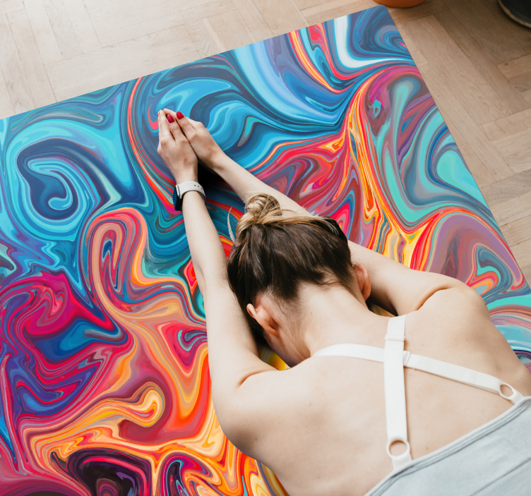 Swirling Colors textured vinyl rug - TenStickers