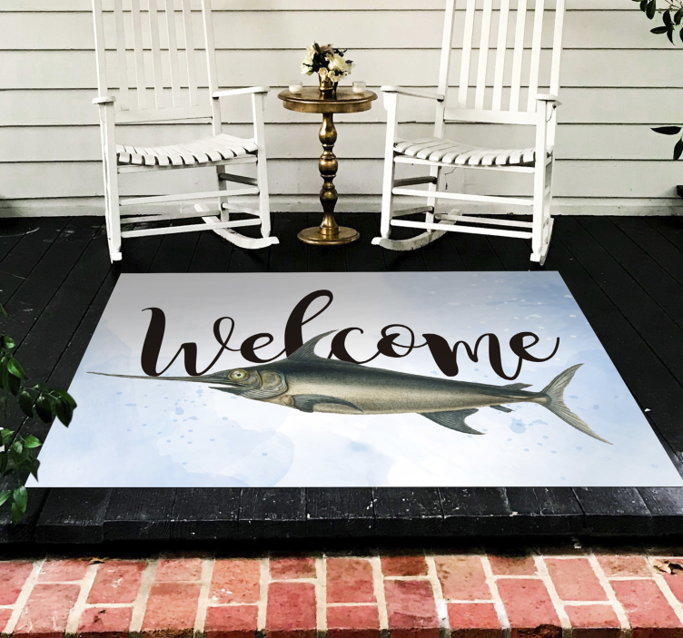 Swordfish welcome entrance hall vinyl rug - TenStickers