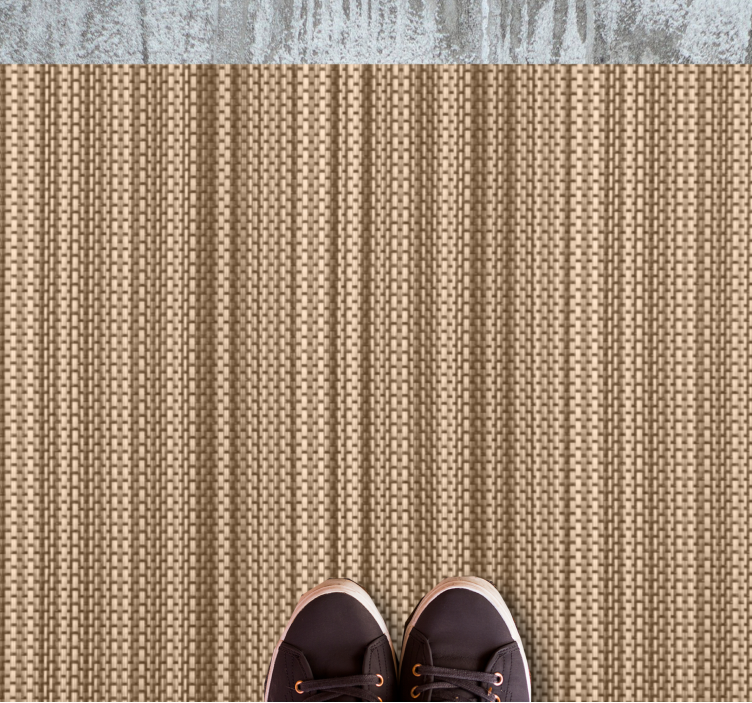 Textured Neutral Weave bathroom vinyl rug - TenStickers